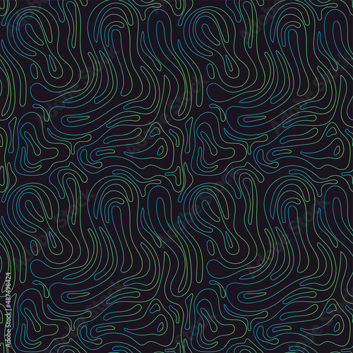 Seamless pattern with abstract gradient lines on a dark background