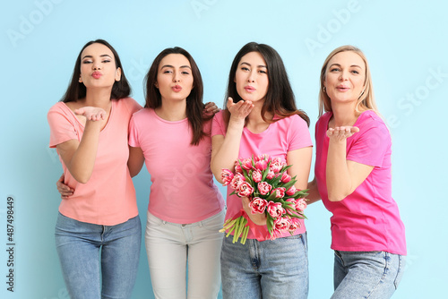 Beautiful women with bouque...