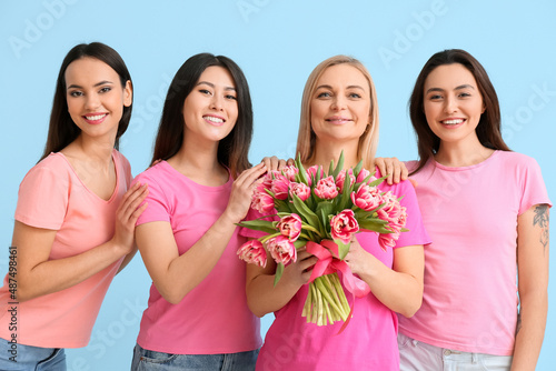 Beautiful women with bouque...