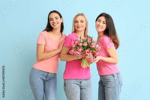Beautiful women with bouque...