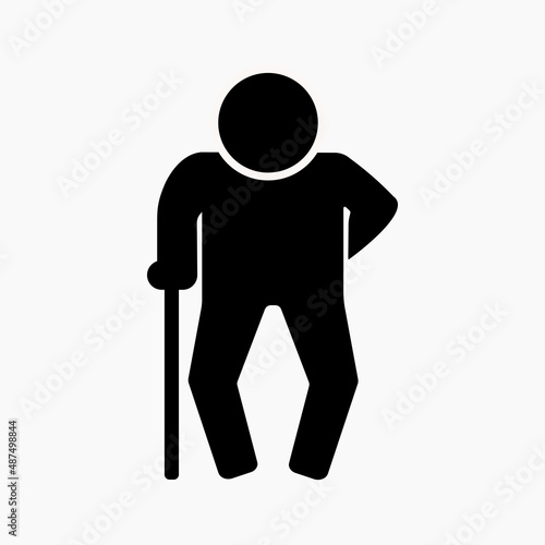 Old man silhouette. High quality black style vector icons