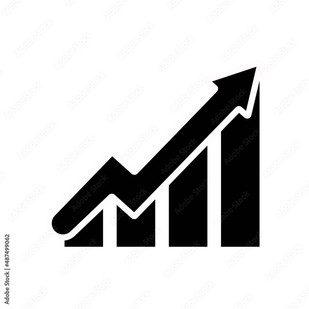 Vector chart icon. Graph growing up movement growth progress leap. Vector chart icon. Graph growing up movement growth progress leap.