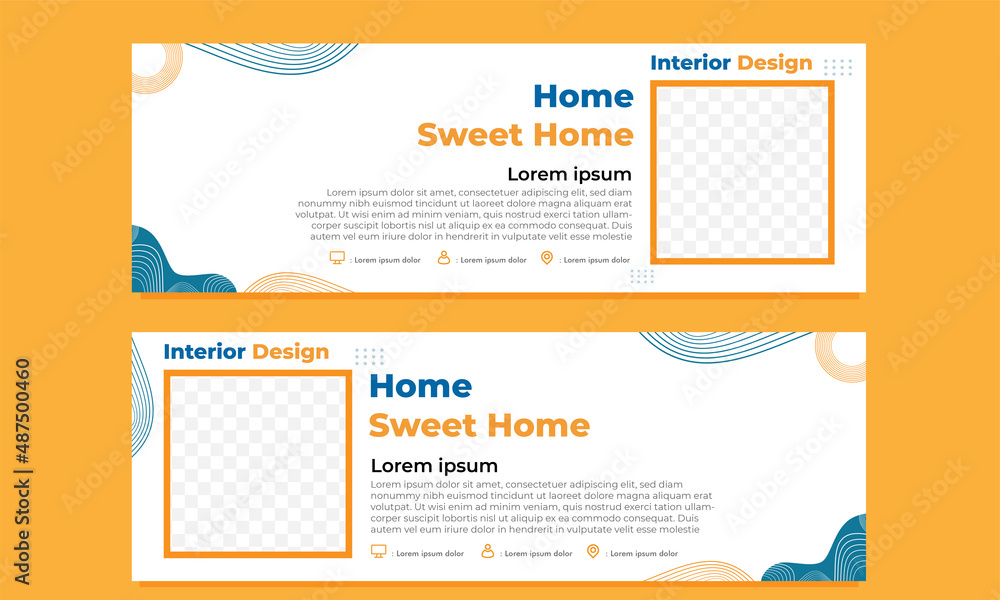 abstract hand drawn horizontal banner template Stock Vector | Adobe Stock
