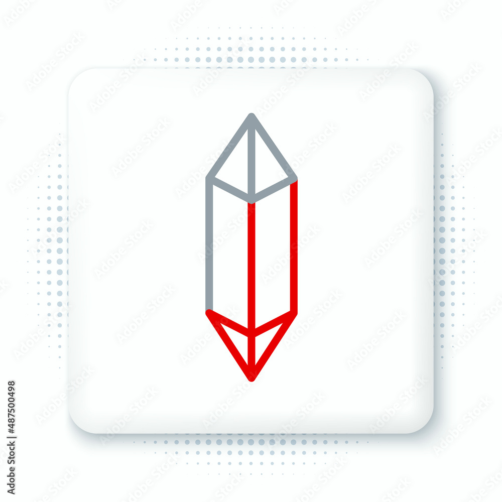 Line Magic stone icon isolated on white background. Fantasy crystal. Jewelry gem for game. Colorful outline concept. Vector Line Magic stone icon isolated on white background. Fantasy crystal. Jewelry gem for game. Colorful outline concept. Vector