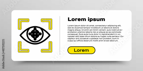 Line Eye scan icon isolated on white background. Scanning eye. Security check symbol. Cyber eye sign. Colorful outline concept. Vector