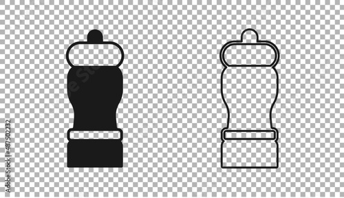 Black Pepper icon isolated on transparent background. Cooking spices. Vector