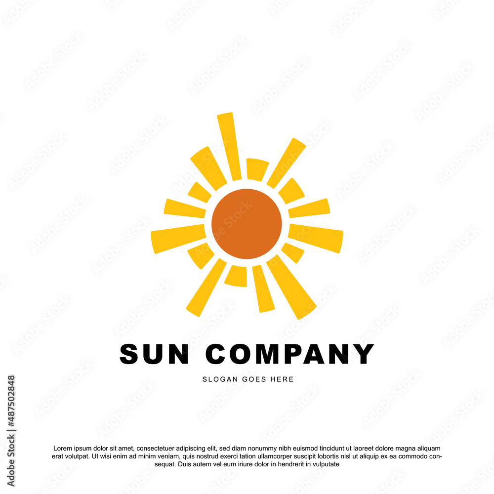 Premium sun logo design vector