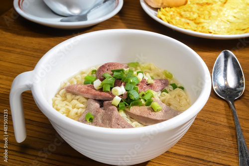 A Bowl Of The Pork Liver Noodle Soup
