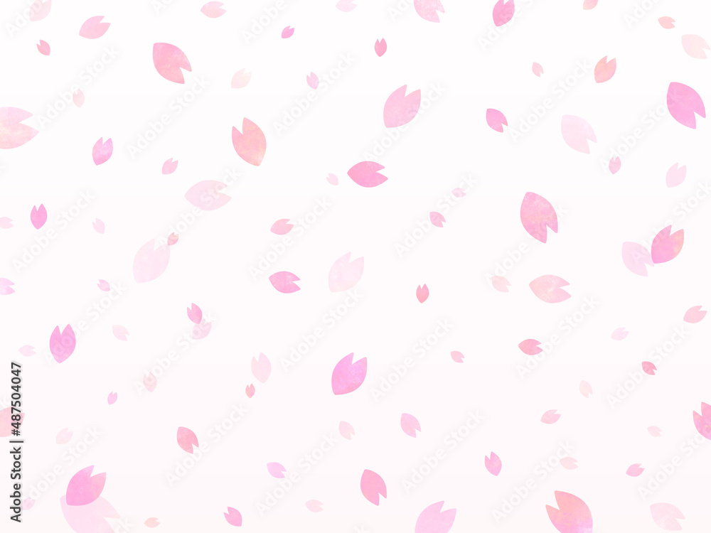 桜　春　花　水彩　花びら　花柄　背景　背景素材　壁紙　模様　柄　グラデーション　テクスチャ　質感