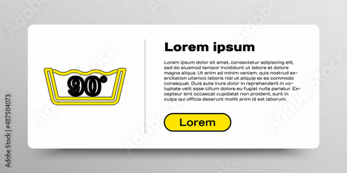 Line Washing under 90 degrees celsius icon isolated on white background. Temperature wash. Colorful outline concept. Vector