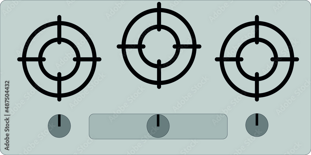 Fototapeta premium Gas stove icon or image vector illustration.
