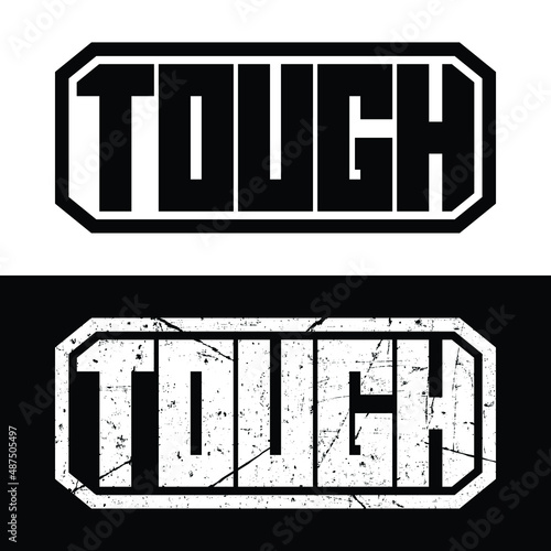 Obraz na plátně TOUGH. Word emblem.  Digital typography logo illustration set