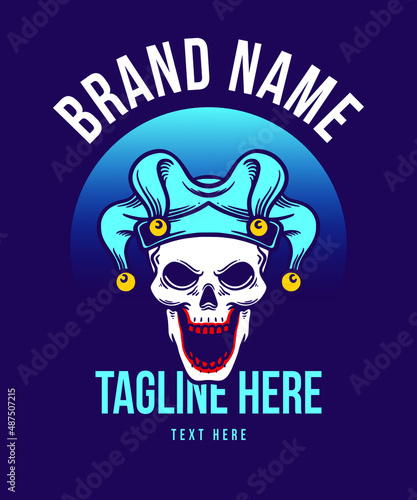 Freak Skull Joker Vector Illustration