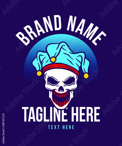 Freak Skull Joker Vector Illustration
