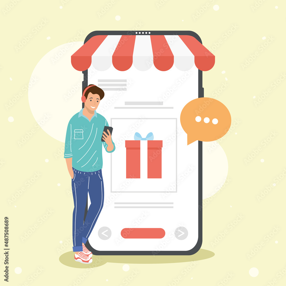 man with smartphone ecommerce man with smartphone ecommerce