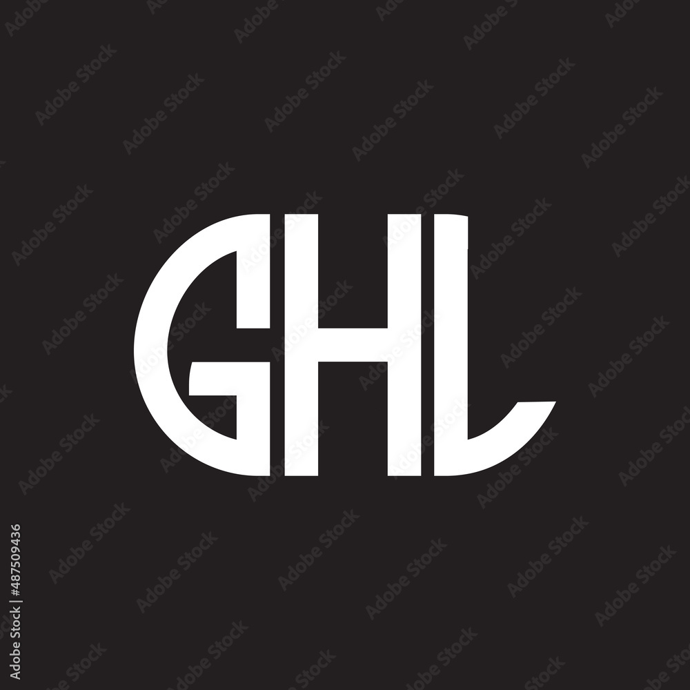 GHL letter logo design on black background. GHL creative initials letter logo concept. GHL letter design. GHL letter logo design on black background. GHL creative initials letter logo concept. GHL letter design.