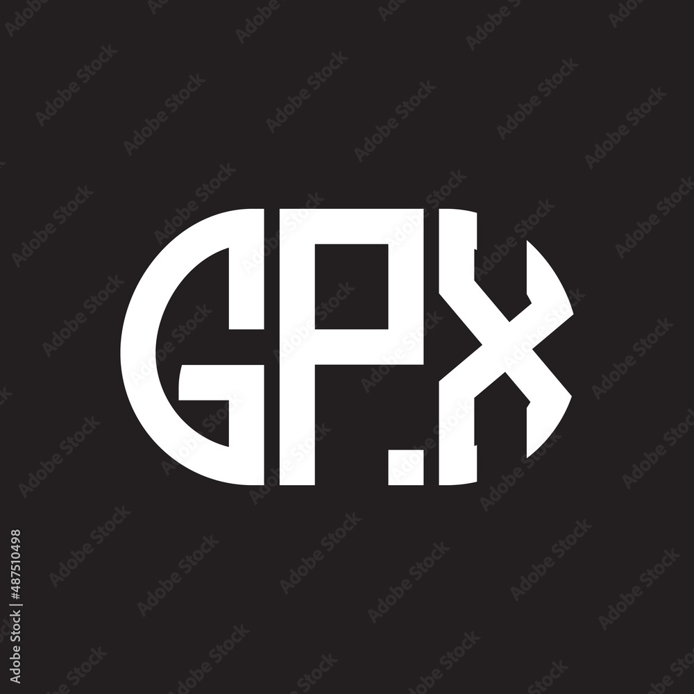 Obraz premium GPX letter logo design on black background. GPX creative initials letter logo concept. GPX letter design.