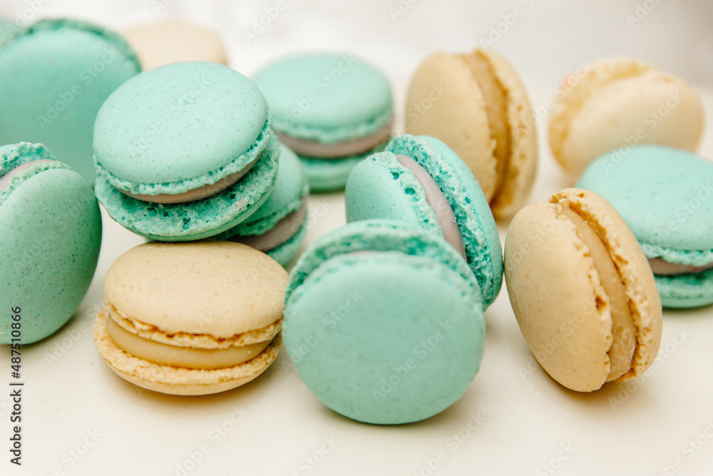 Obraz premium colorful macaroons on table