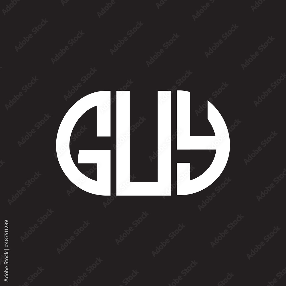 GUY letter logo design on black background. GUY creative initials letter logo concept. GUY letter design. GUY letter logo design on black background. GUY creative initials letter logo concept. GUY letter design.