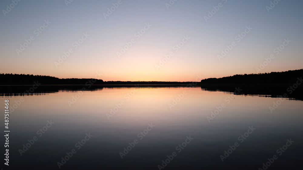 Water surface of the Lake and vegetation during sunset