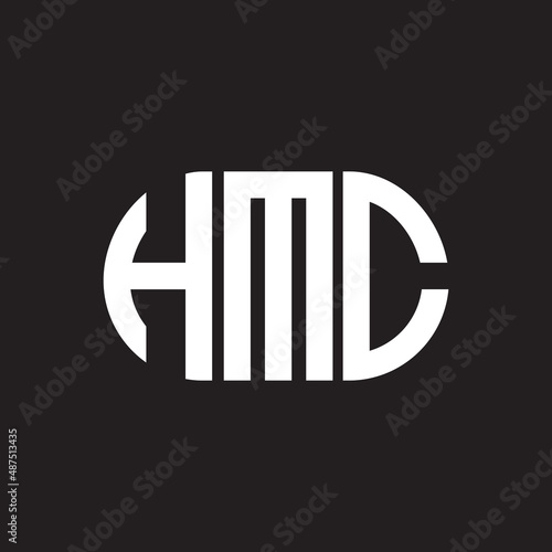 HMC letter logo design on black background. HMC creative initials letter logo concept. HMC letter design.