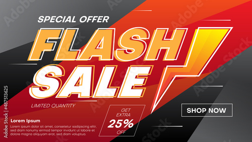 flash sale banner design template for your business promotion. vector illustration