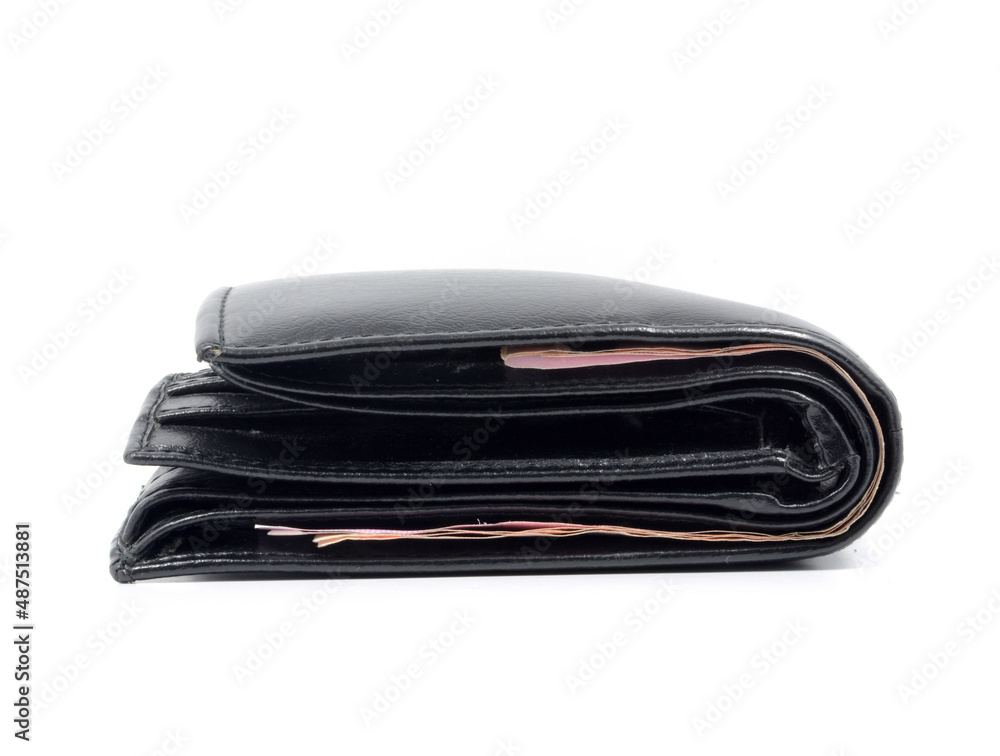 A Black wallet isolated on white background A Black wallet isolated on white background