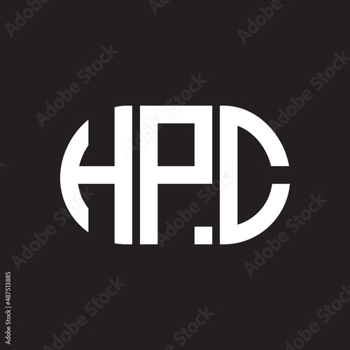 HPC letter logo design on black background. HPC creative initials letter logo concept. HPC letter design.