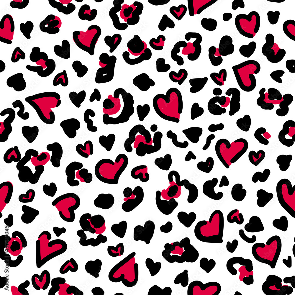 Heart Shapes Cheetah Print Pattern Heart Shapes Cheetah Print Pattern