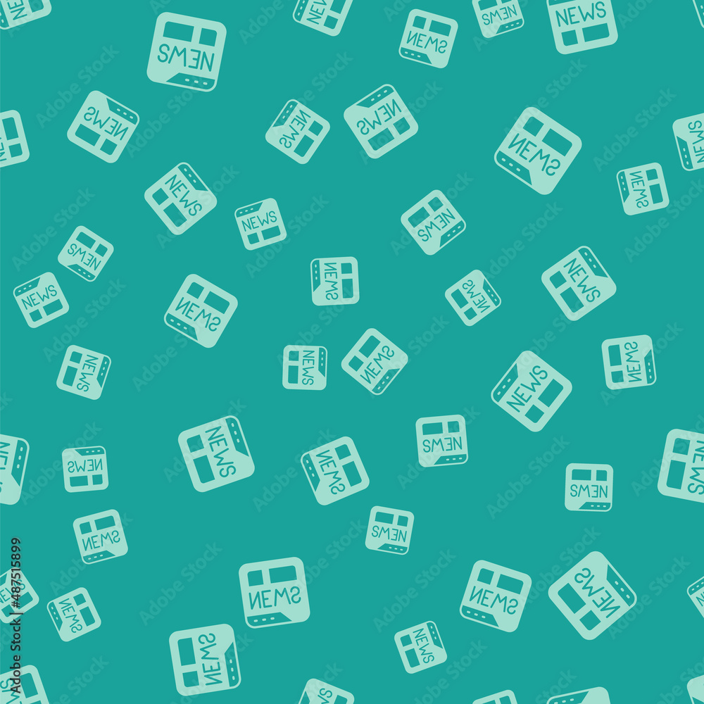 Green News icon isolated seamless pattern on green background. Newspaper sign. Mass media symbol. Vector Green News icon isolated seamless pattern on green background. Newspaper sign. Mass media symbol. Vector