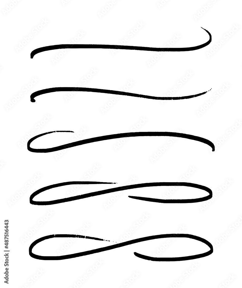 Set Of Swoosh Underline Squiggly Figure Eight Underline Curves Vector