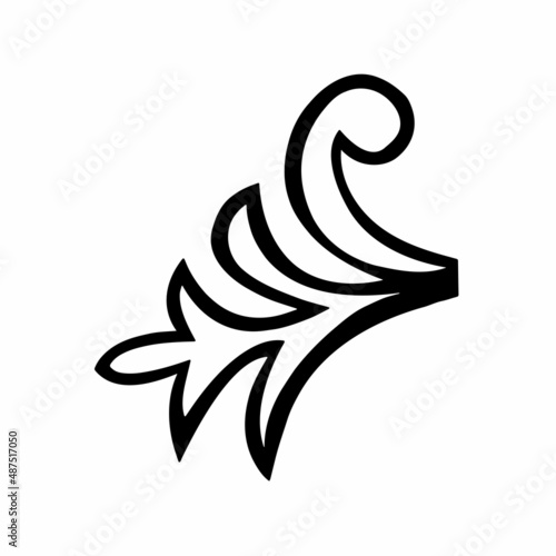 Patterned curls close-up on a white background. Fragments of vector graphics. Material for creating jewelry and seamless designs.