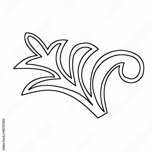 Patterned curls close-up on a white background. Fragments of vector graphics. Material for creating jewelry and seamless designs.