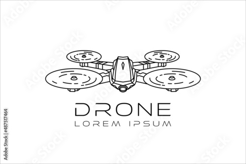 unmanned aerial vehicle or drone outline logo design