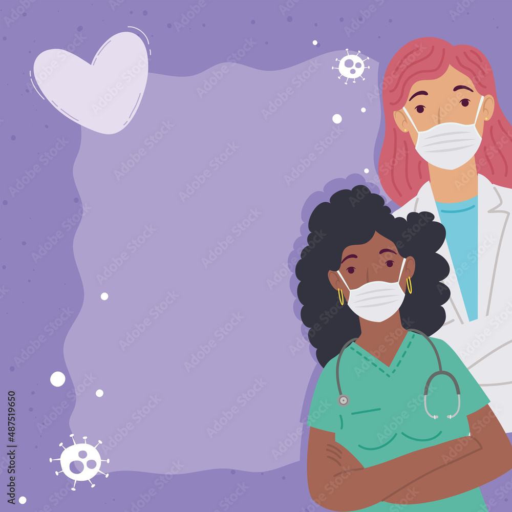 Obraz premium female doctors couple medical staff
