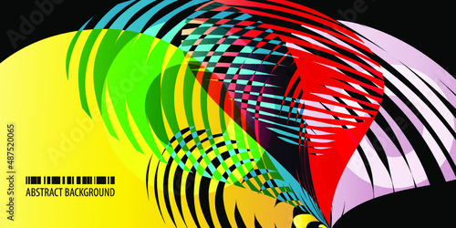 Geometric colorful abstract vector background template with blended shapes