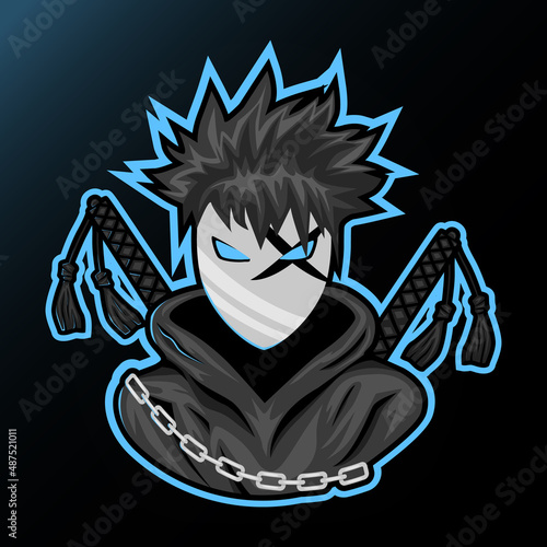 Ninja assassin mascot for sport and esport or gamer logo. E-Sport Mascot