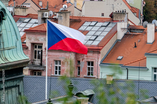 Photography Czech flag on the building