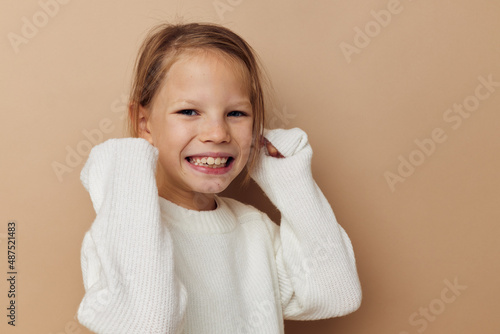 cute girl joy posing emotions fashion childhood unaltered