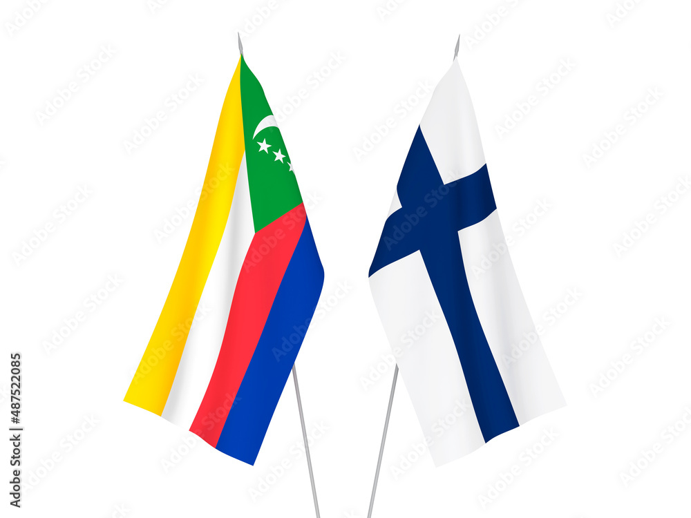 Union of the Comoros and Finland flags