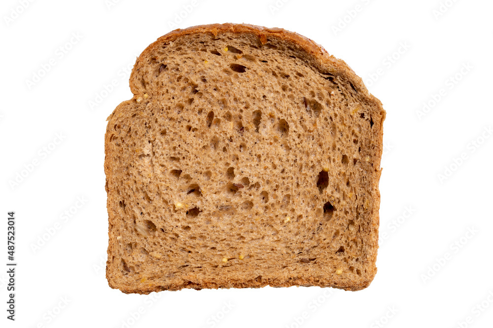 Slice of healthy bread with seeds Slice of healthy bread with seeds