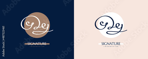 Initial D and Y Logo Design with Elegant and Minimalist Handwriting Style. DY Signature Logo or Symbol for Wedding, Fashion, Jewelry, Boutique, and Business Identity