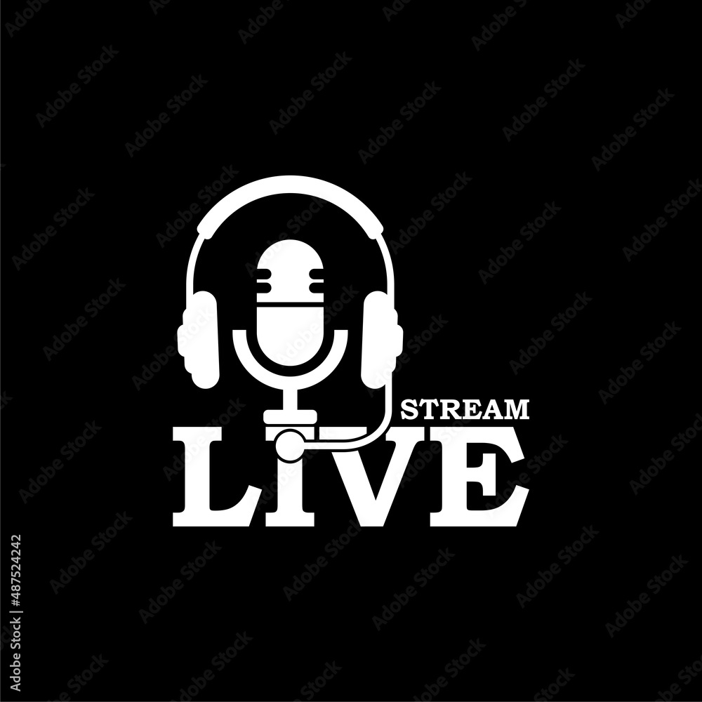 Live Stream icon isolated on dark background Live Stream icon isolated on dark background