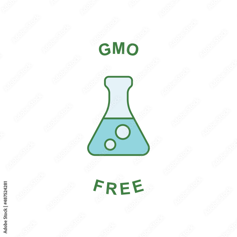 Gmo free label icon in color icon, isolated on white background Gmo free label icon in color icon, isolated on white background