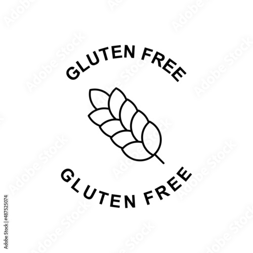 gluten free label icon in black line style icon, style isolated on white background