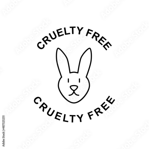 Cruelty free label icon in black line style icon, style isolated on white background