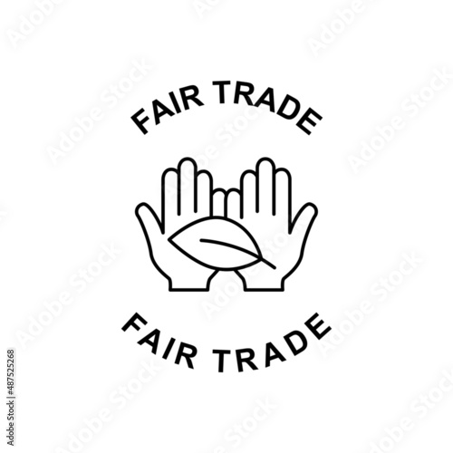 Fair trade label icon in black line style icon, style isolated on white background © fahmi