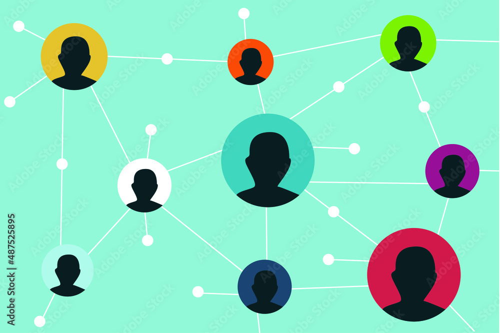 a person is connected to each other by wireless network connection flat vector illustration
a person is connected to each other by wireless network connection flat vector illustration