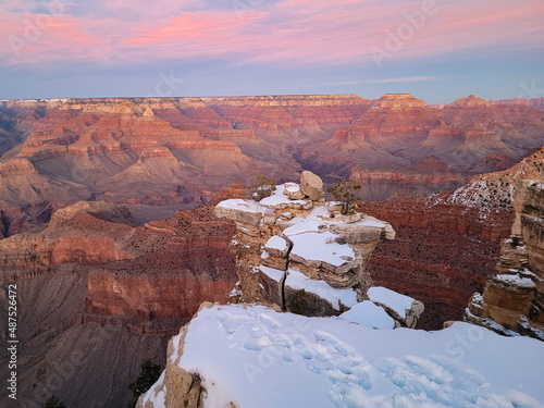 Beautiful sunset photo at the Grand canyon Arizona South rim 