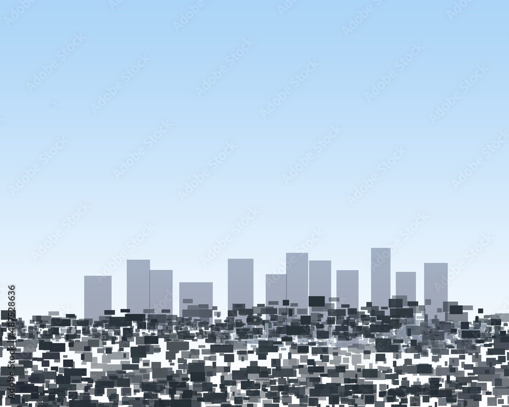 都市の抽象的イメージイラスト　背景　余白